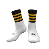 Kids GAA Midi Socks Black Amber Hoops